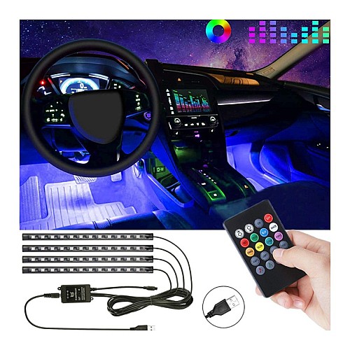 Lampe RGB LED Contrôle Du Son 7 Couleurs Télécommande Atmosphère