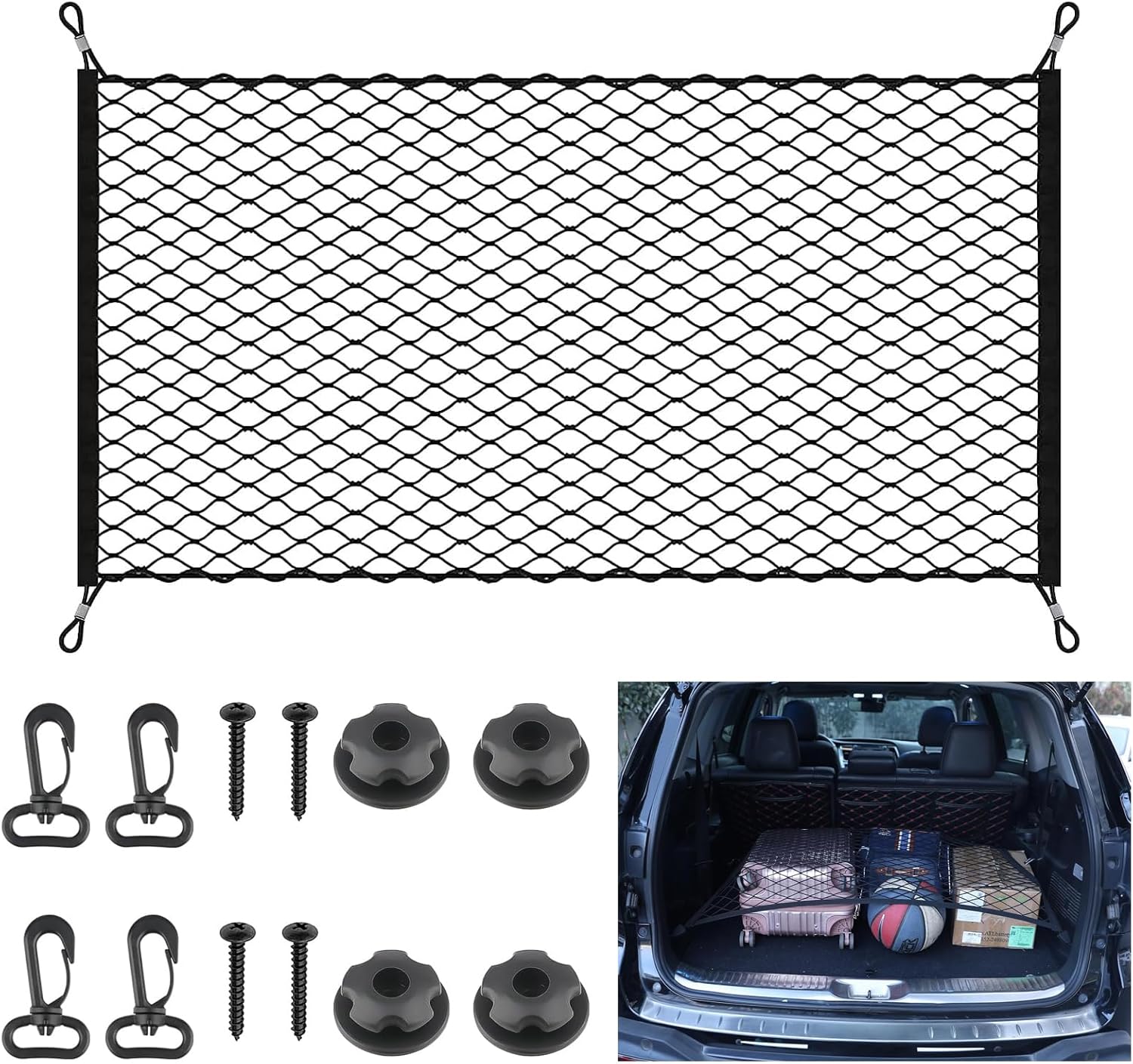 Filet à bagages, 110x60 cm, filet de rangement pour voiture