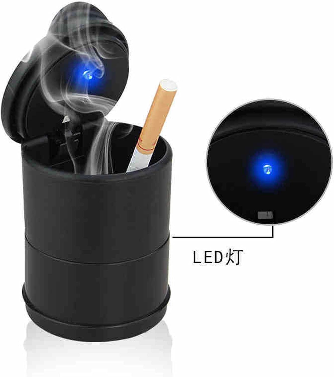 Cendrier LED Pour Voiture Couleur Noir