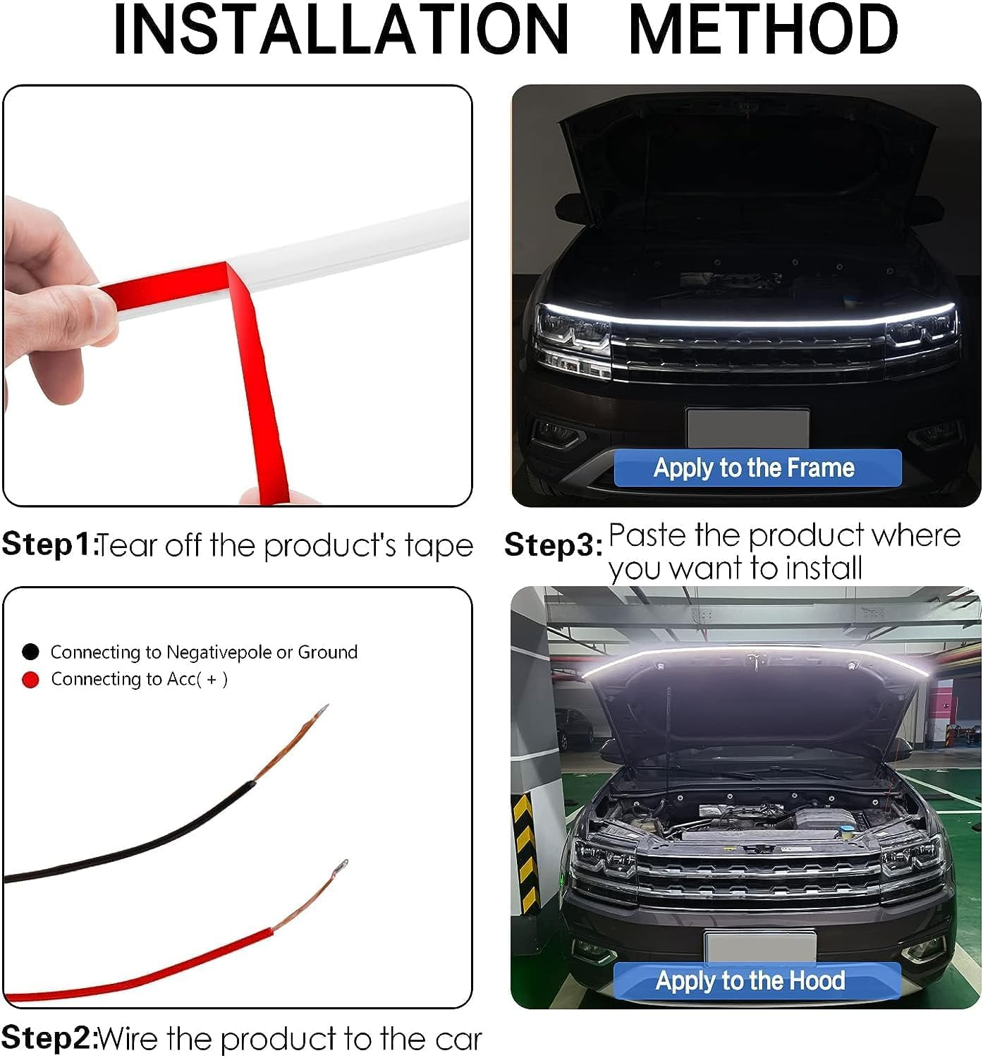 GlowLine™ – Bande LED Avant pour Capot de Voiture