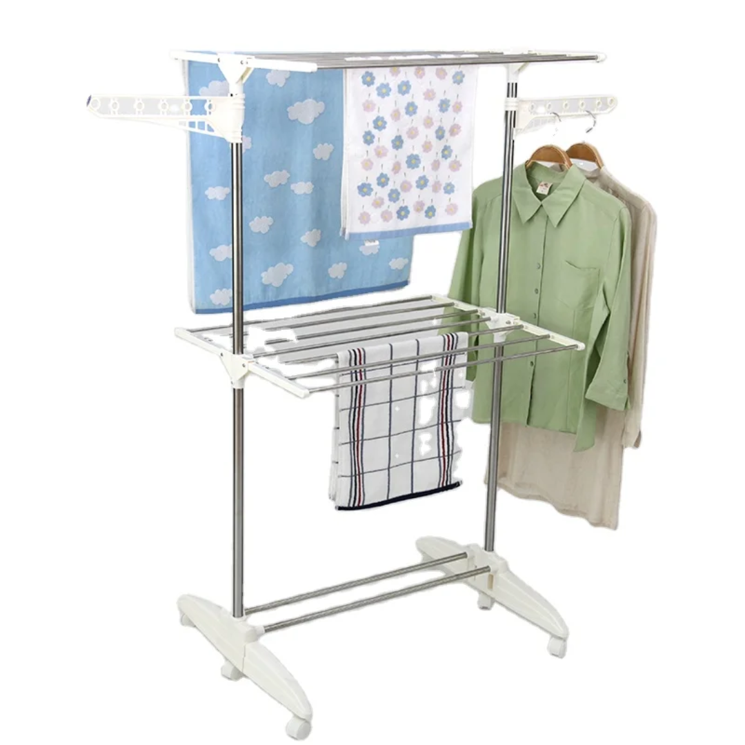 Étendoir à Linge Intérieur Robuste Inox 4 Niveaux