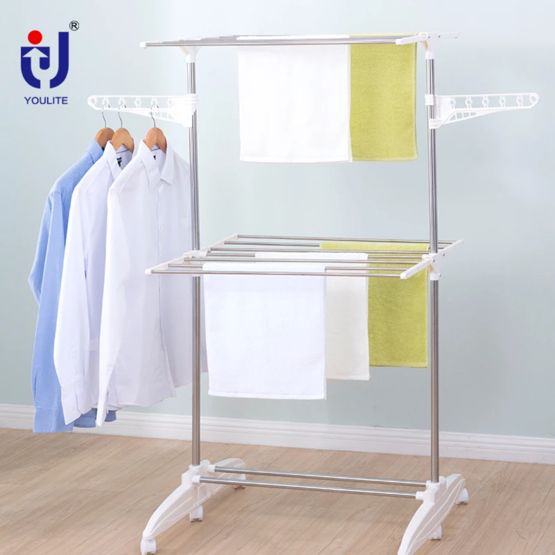 Étendoir à Linge Intérieur Robuste Inox 4 Niveaux