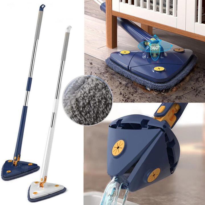 Serpillère Rotative Triangulaire Bleu+ Tampon en Microfibre