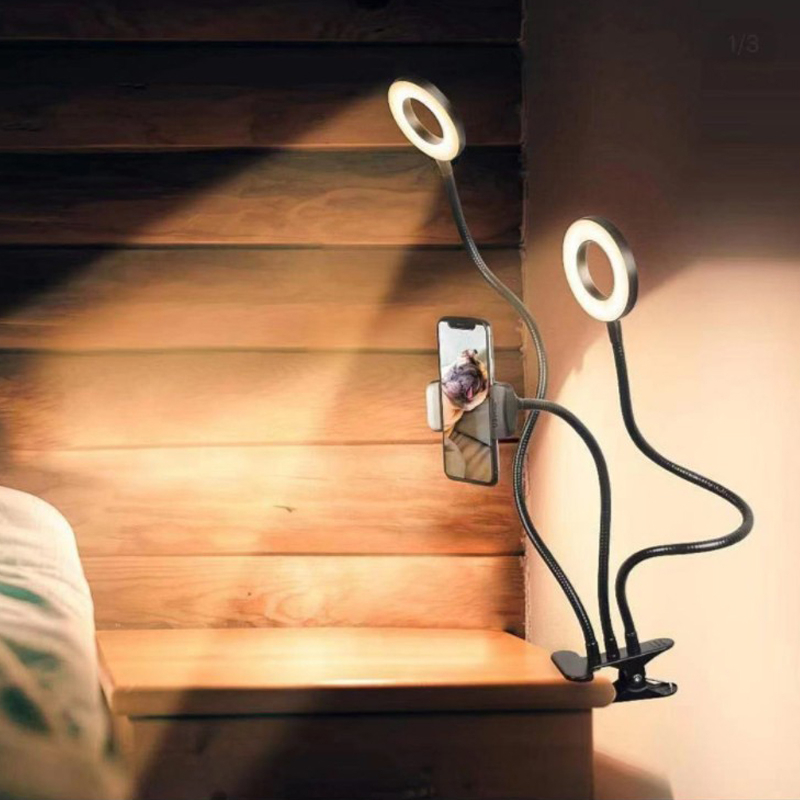 Professional Live Stream LED Phone holder - Black