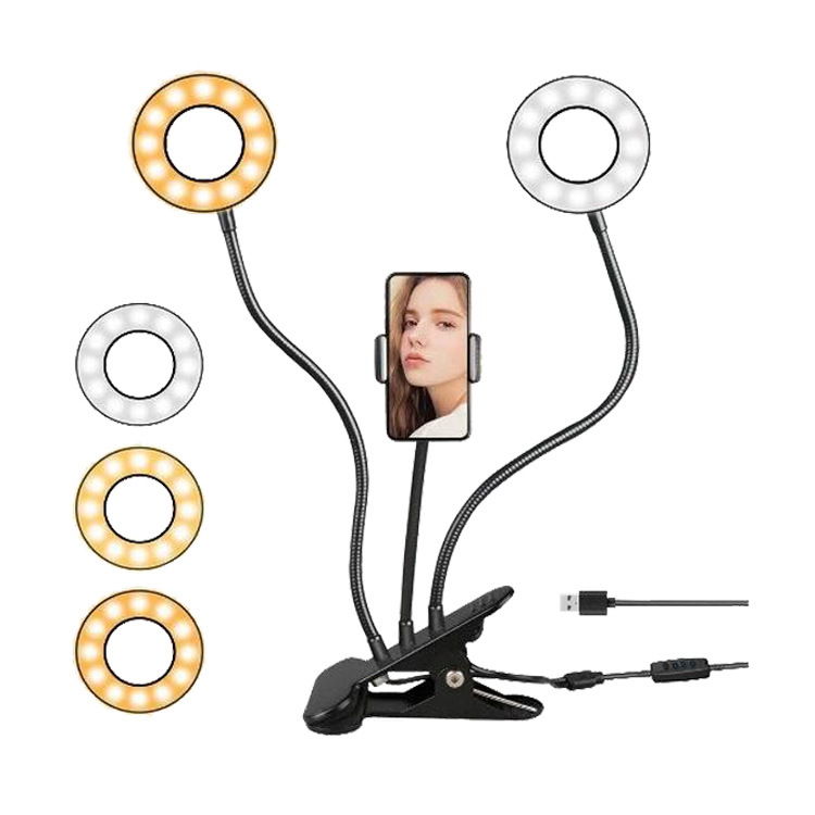 Professional Live Stream LED Phone holder - Black