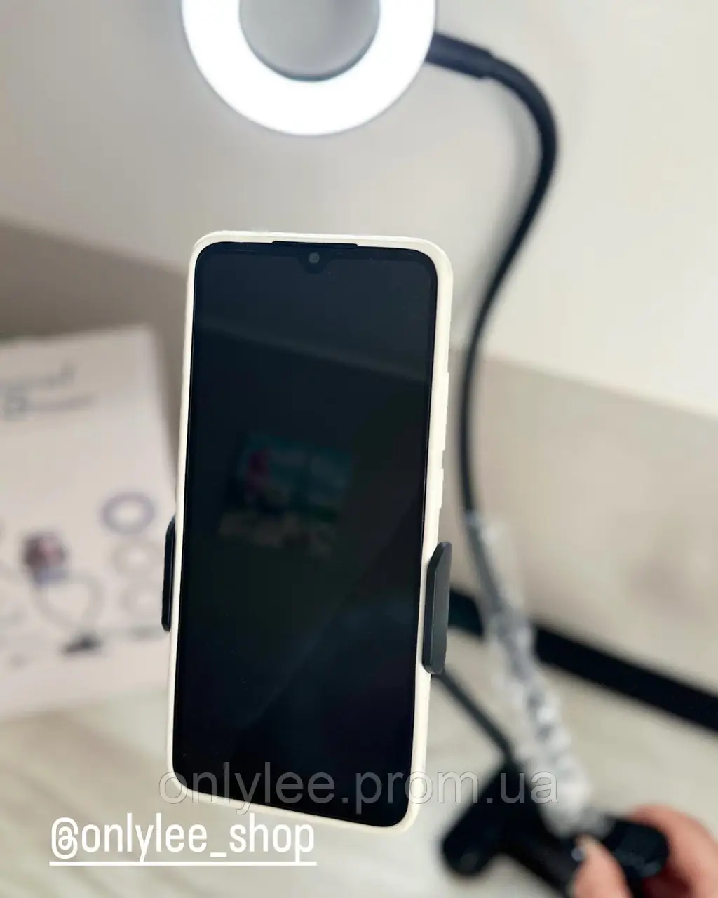 Professional Live Stream LED Phone holder - Black