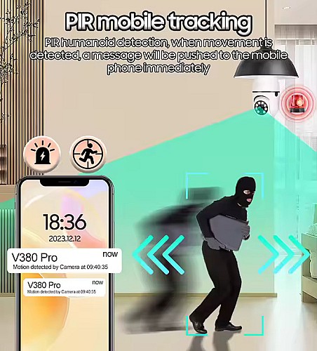 Camera wifi ampoule smart sans fil
