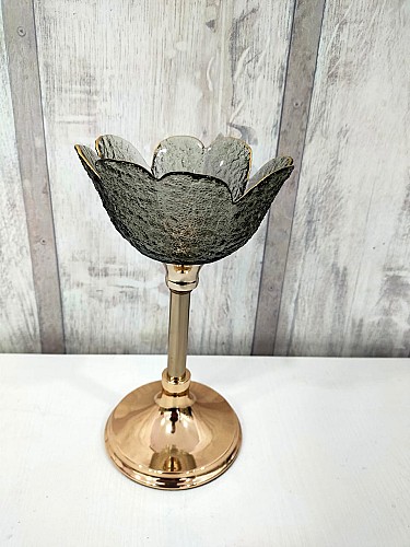 Bonbonnière en verre avec support doré 4-40-1/2/3