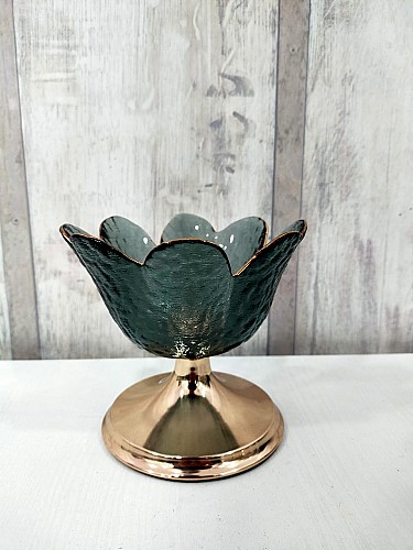 Bonbonnière en verre avec support doré 4-40-34/35/36