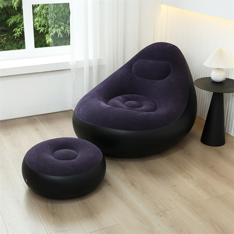 Pouffe gonflable avec repose-pieds 6-38-1