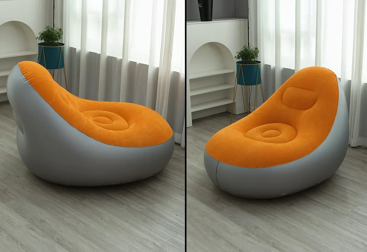 Pouffe gonflable avec repose-pieds 6-38-1