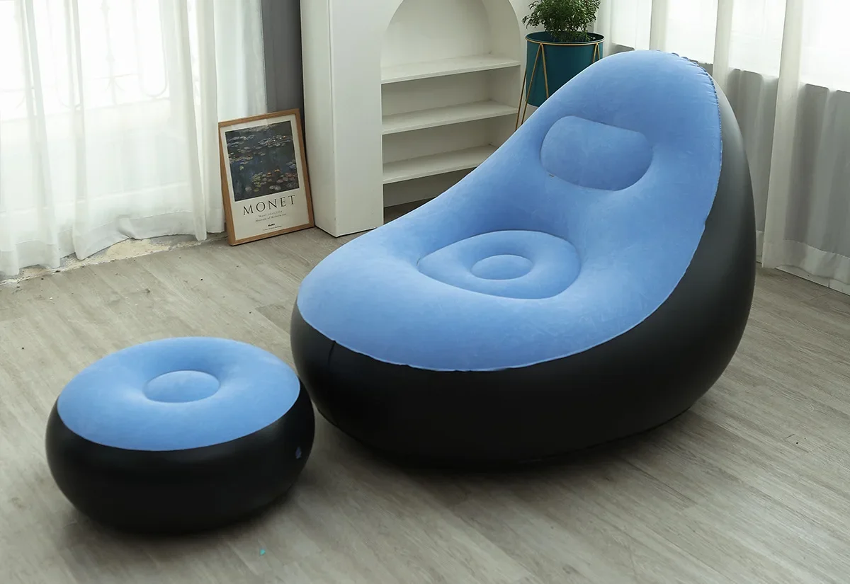 Pouffe gonflable avec repose-pieds 6-38-1