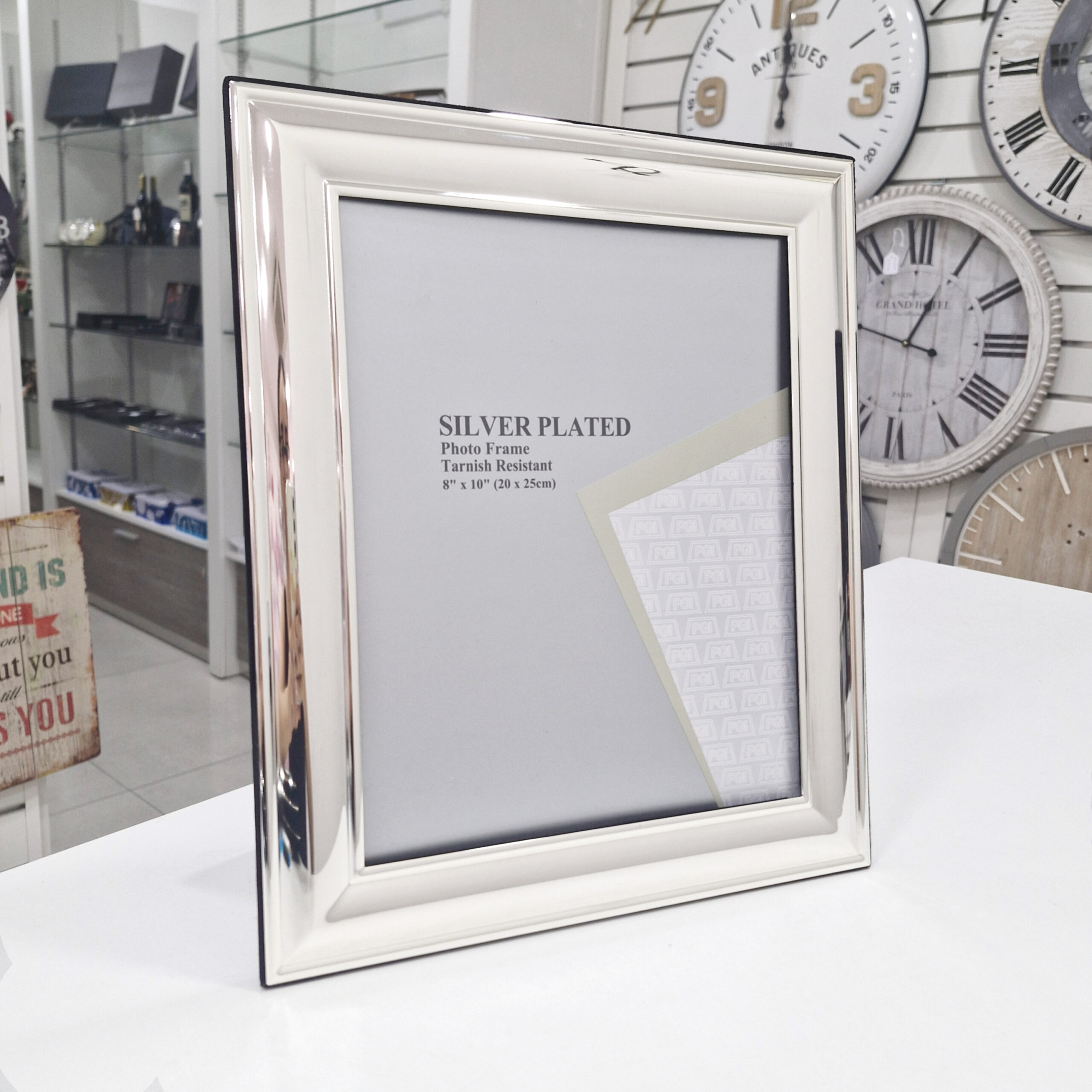 🖼️ Cadre Photo Moderne Plaqué Argent – Finition Brillante