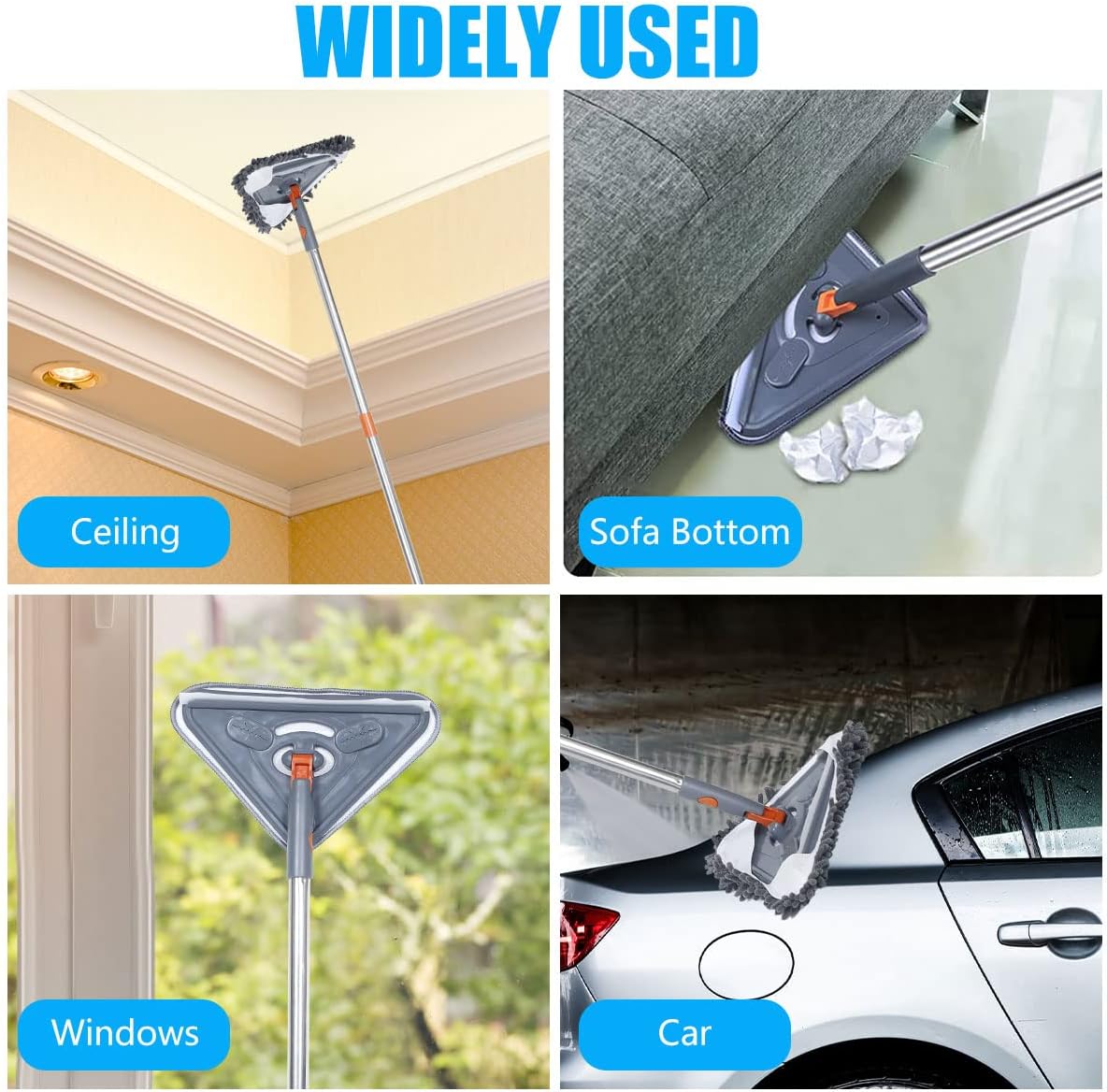 Balai de nettoyage triangulaire réglable