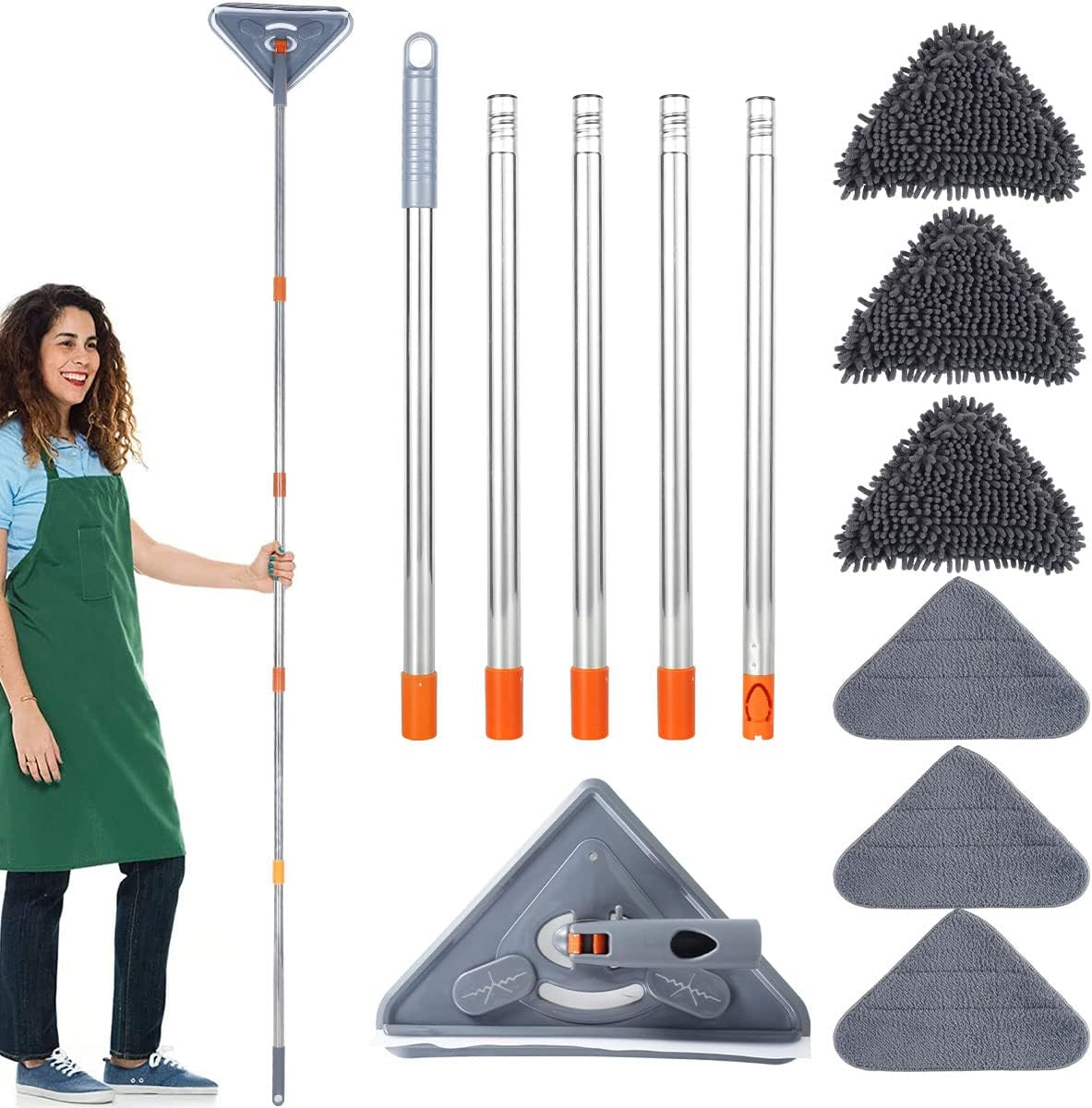 Balai de nettoyage triangulaire réglable