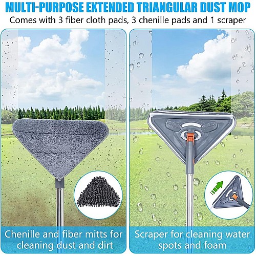 Balai de nettoyage triangulaire réglable