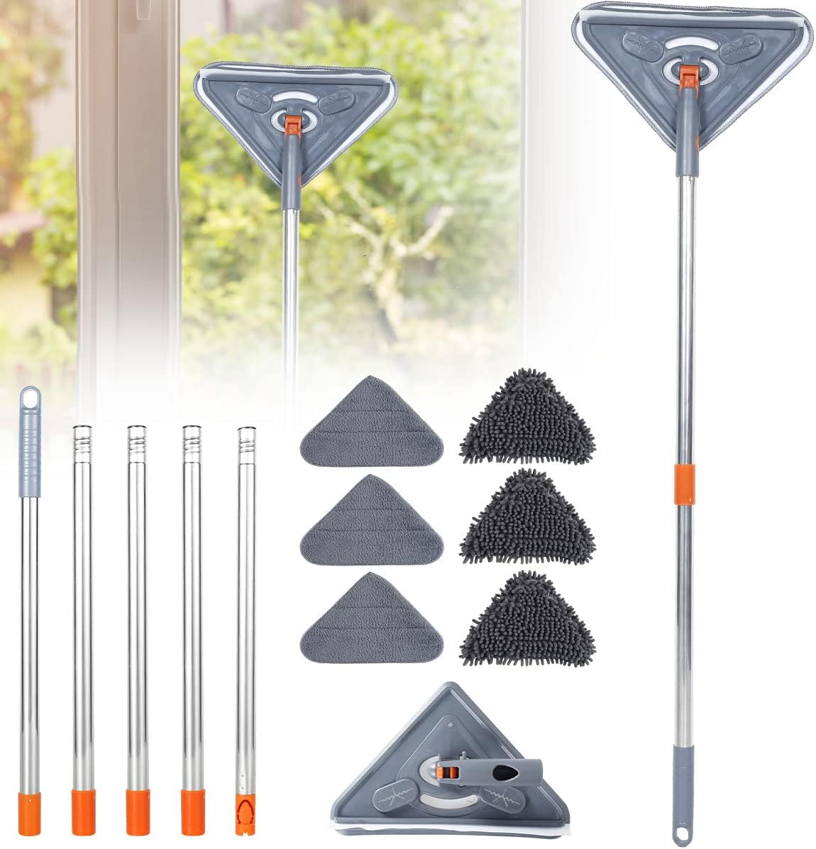 Balai de nettoyage triangulaire réglable