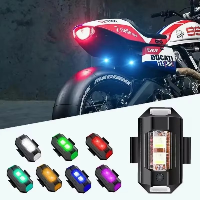 4 Feux Stroboscopiques LED Anti-Collision – 7 Couleurs Arc-en-Ciel – ABS – Pour Drone, Moto RC, Voiture – Universel