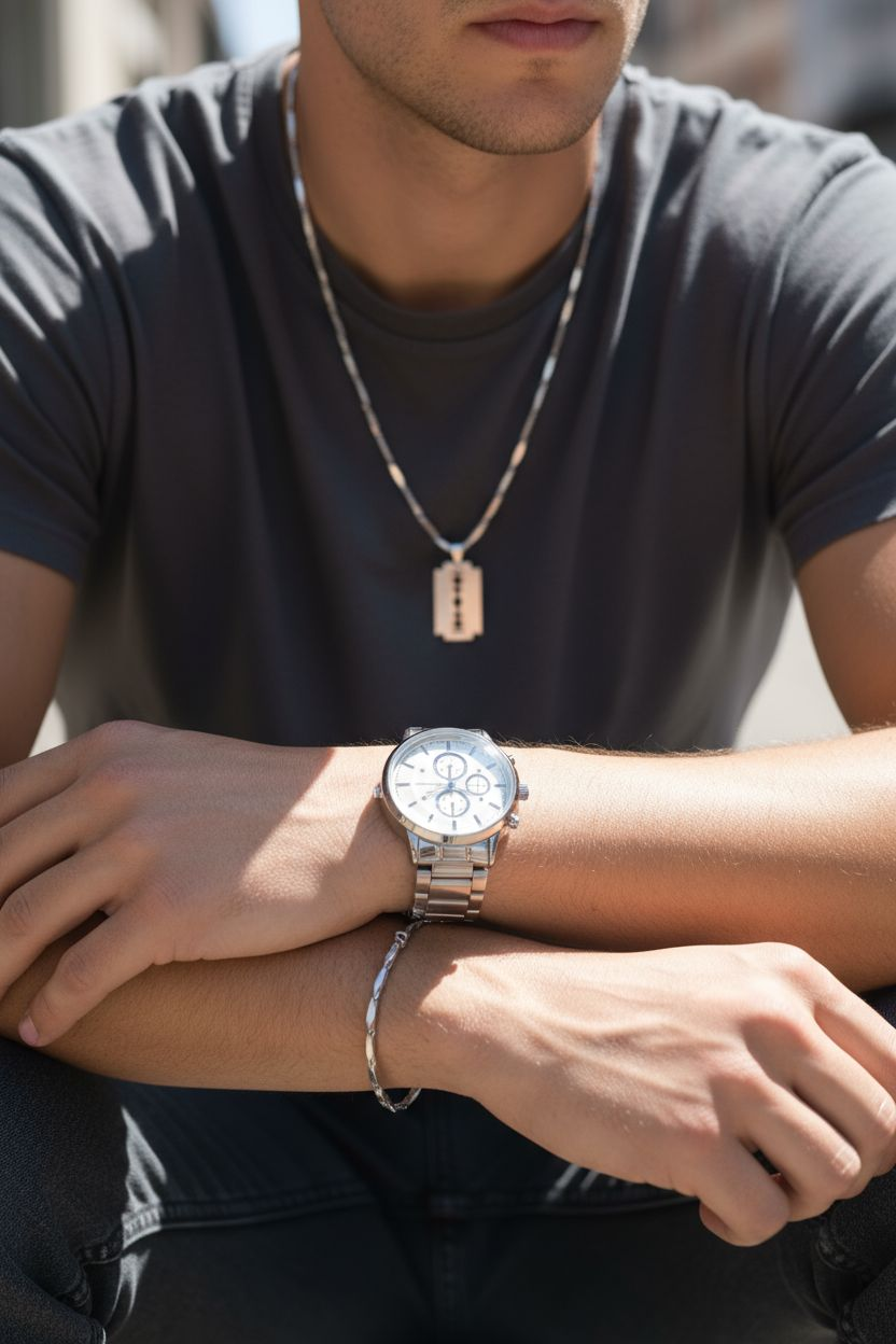 Pack homme montre & collier & bracelet