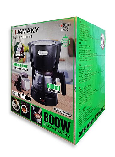 Cafetière électrique Jamaky  - 6 Tasses - 0,6Litres - 800W