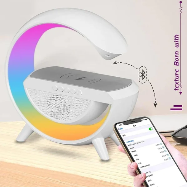 Baffle et chargeur smartphones sans Fil avec jeux de lumière