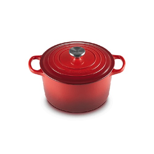 Cocotte Ronde En Fonte Emaillée 28cm Cerise