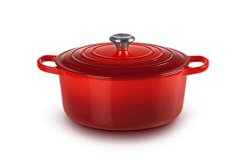 Cocotte Ronde En Fonte Emaillée Intérieur Noir 28cm Noir
