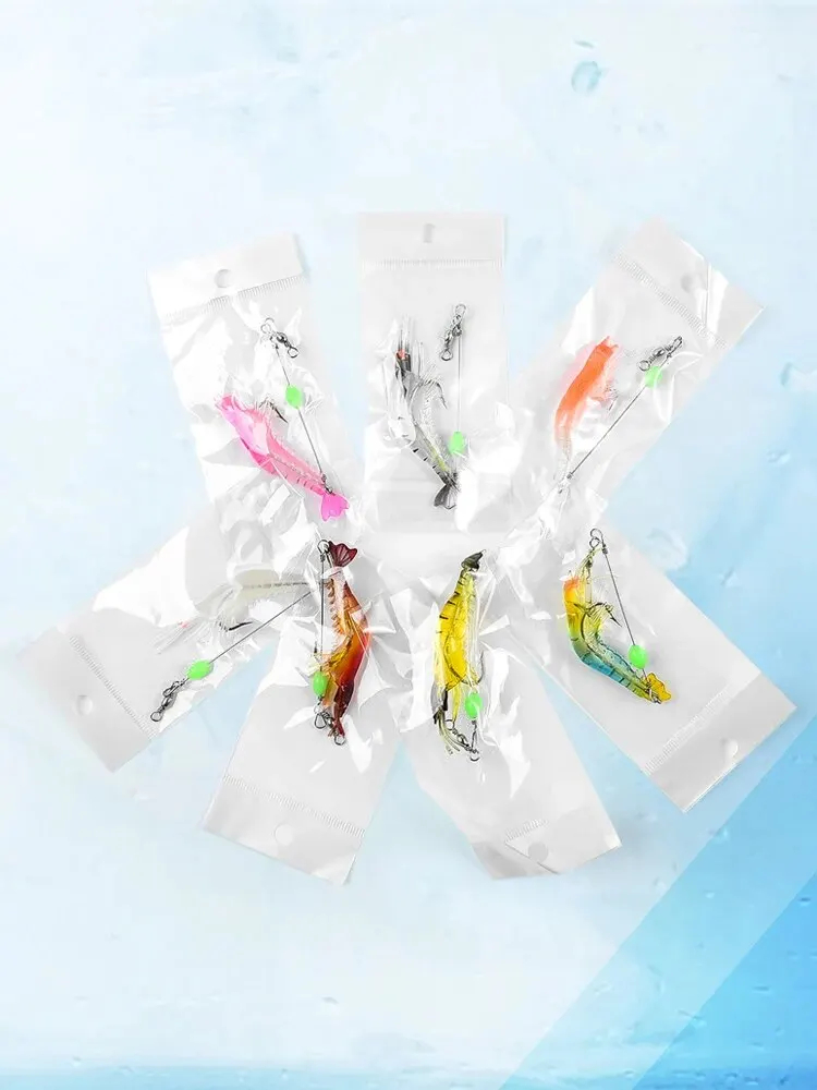 Leurre de pêche souple 7 pièces aux crevettes 9 cm/6g