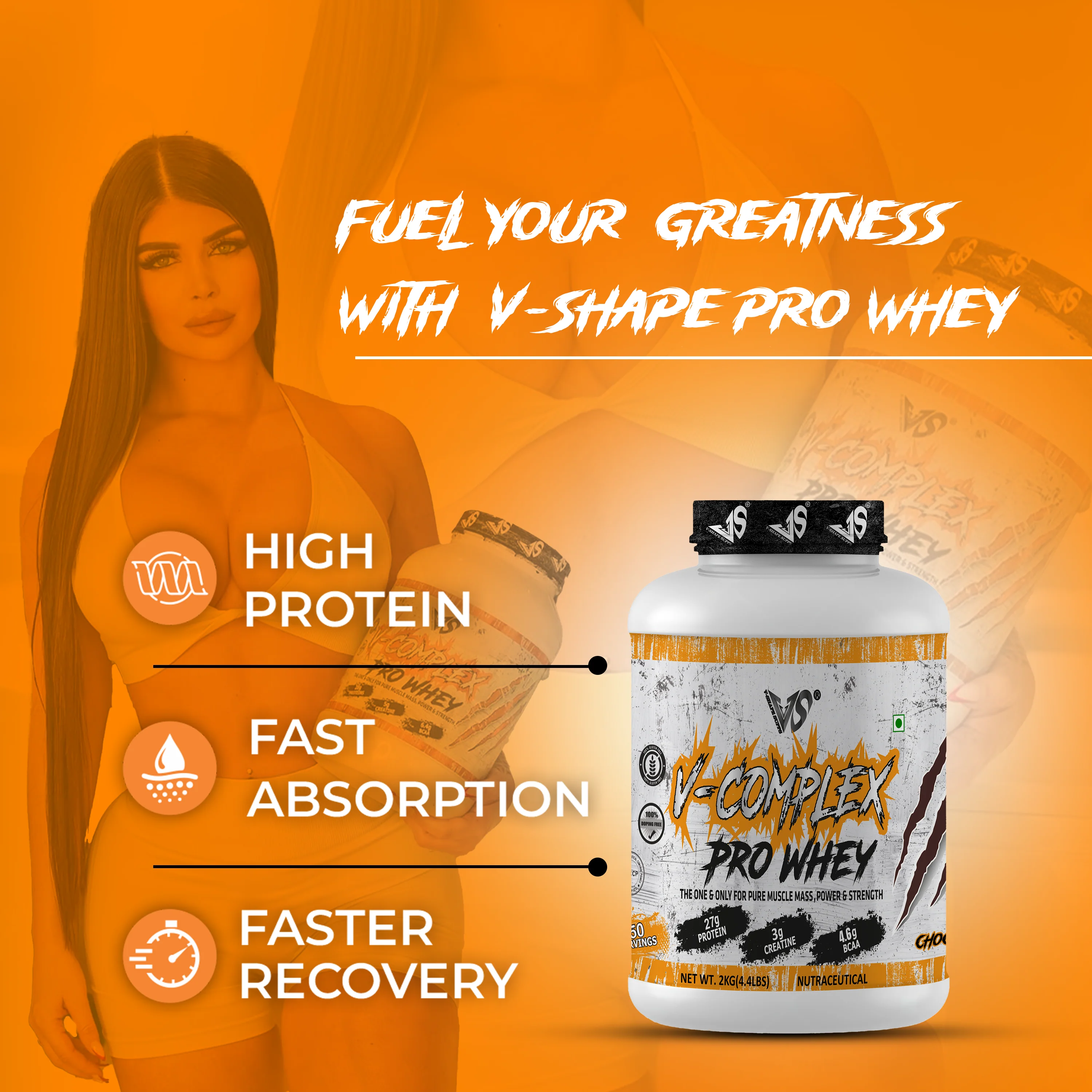 V-SHAPE V-Complex Pro Whey 2 kg (4,4 lb)