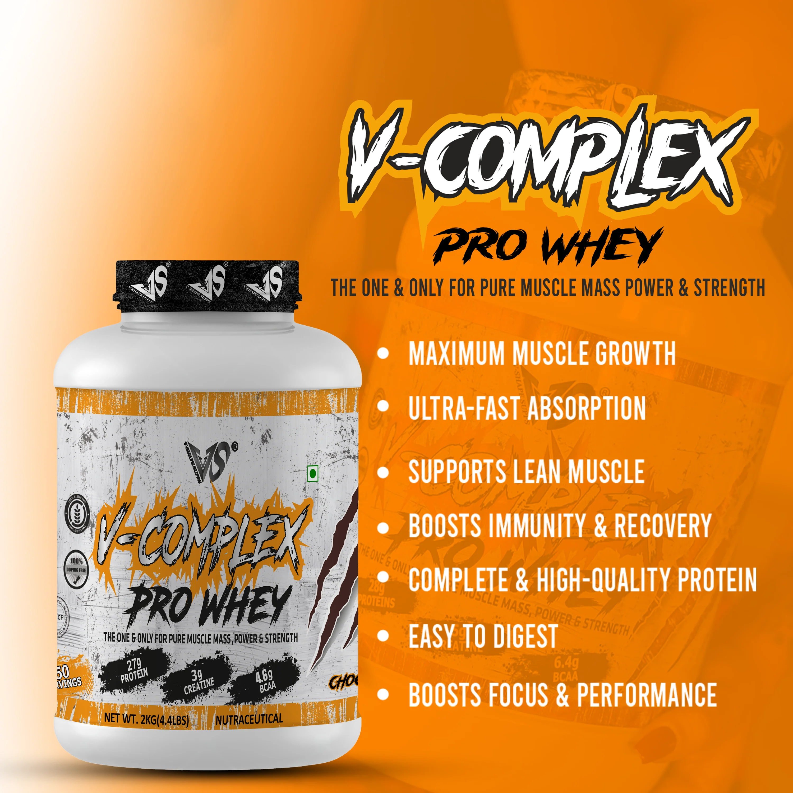 V-SHAPE V-Complex Pro Whey 2 kg (4,4 lb)