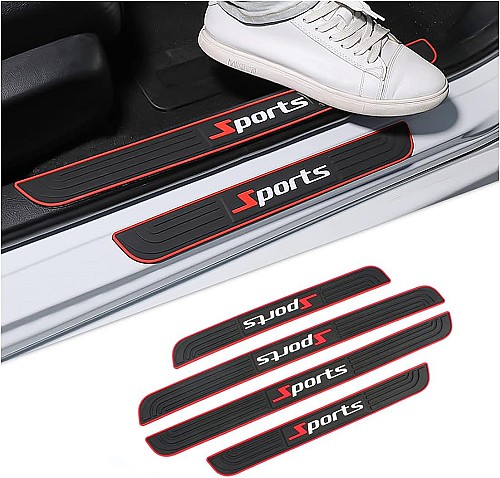 4 Bande de protection de seuil en plastique logo sport