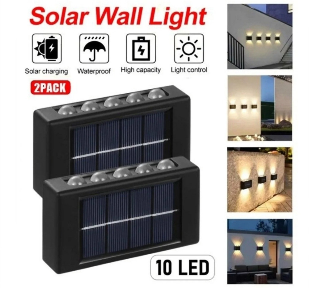 Pack 2 Applique murale solaire LED extérieure