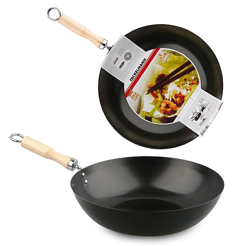 Wok 30 cm manche en bois-30130