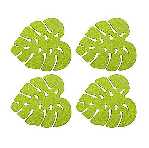 52340 4 Sous verres feuille tropical