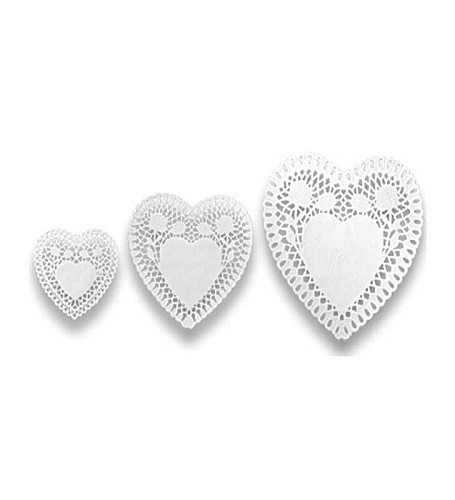 18 papier dentelle cœur (3 tailles)