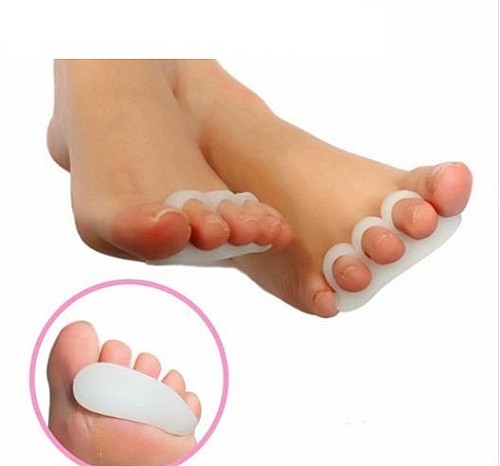 Séparateur d'orteils de soins des pieds, 1 paire, 3 trous