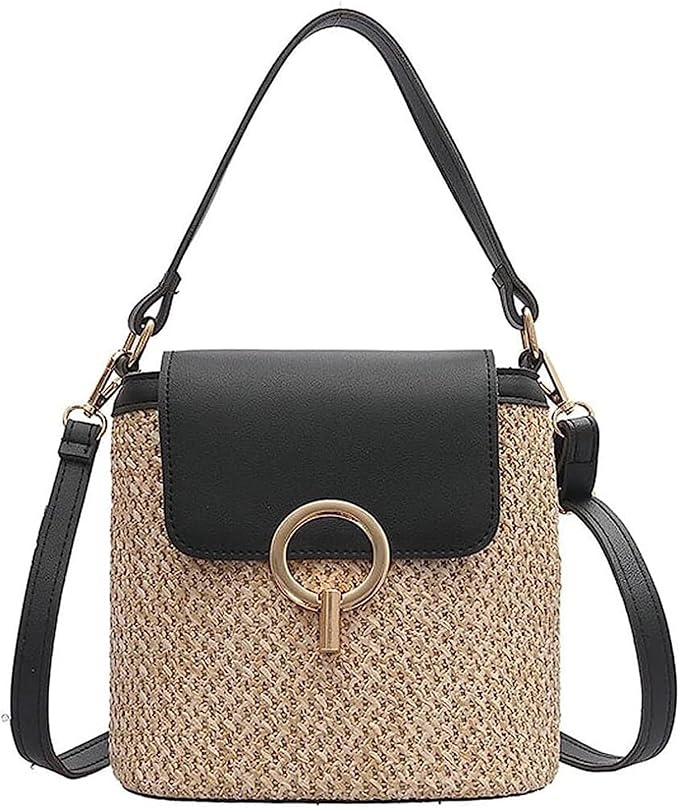 Sac à bandoulière en paille pour femme