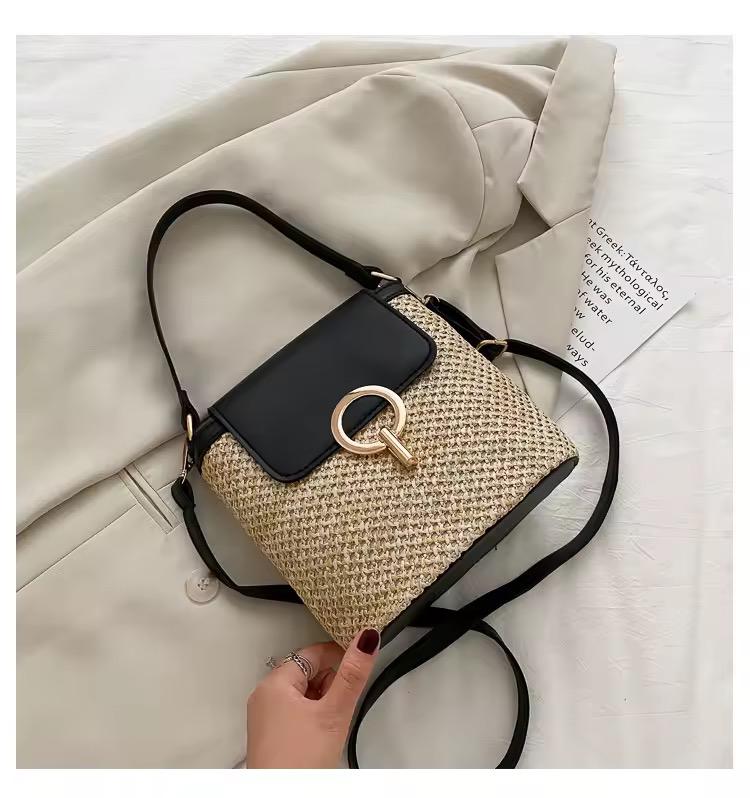 Sac à bandoulière en paille pour femme