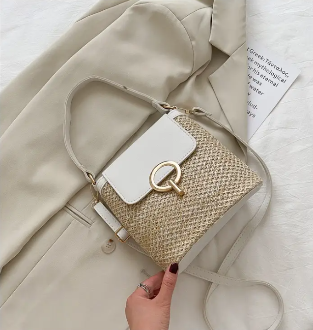 Sac à bandoulière en paille pour femme