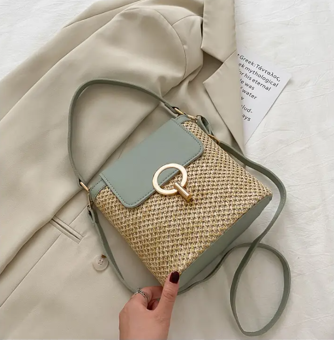 Sac à bandoulière en paille pour femme