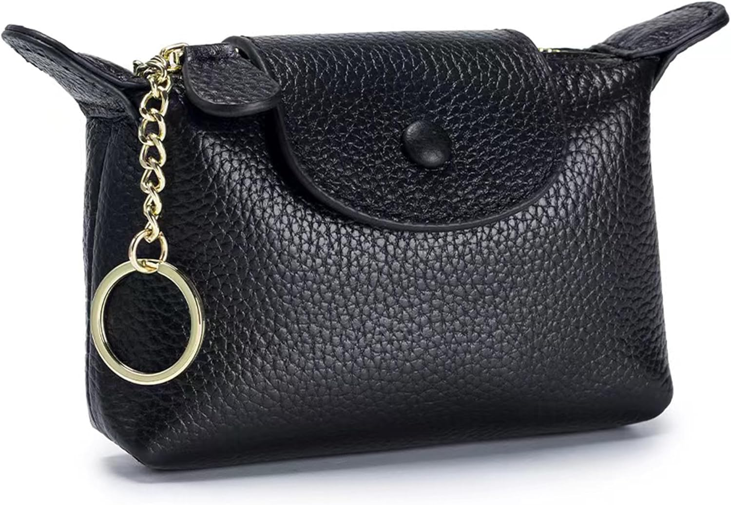 Porte-monnaie en cuir pour femme avec porte-clés