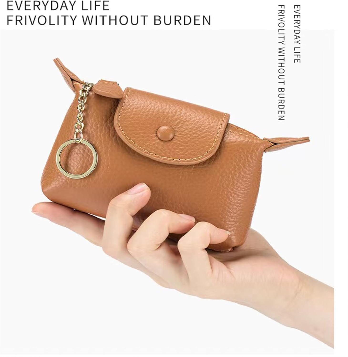 Porte-monnaie en cuir pour femme avec porte-clés