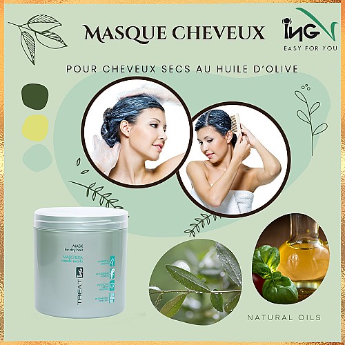 Masque Cheveux Secs - Lissant & Démêlant- 1 Kg- ING