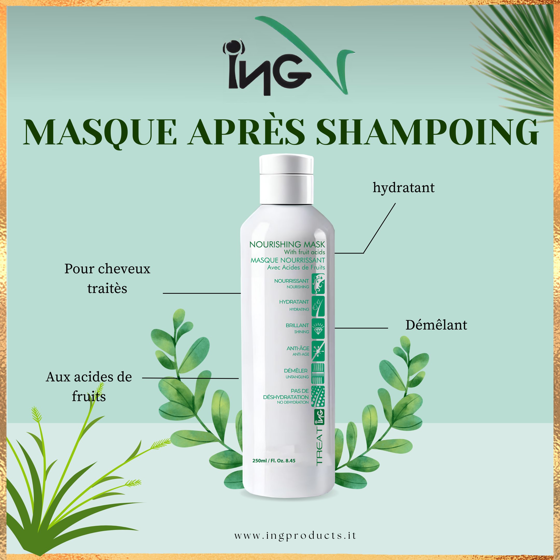 SH0068- Après Shampoing Démêlant & Nourrissant - 250 ml- ING