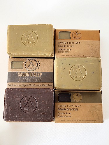 Pack de 6 Savons Exfoliants d'Alep – 3 Variétés Naturelles