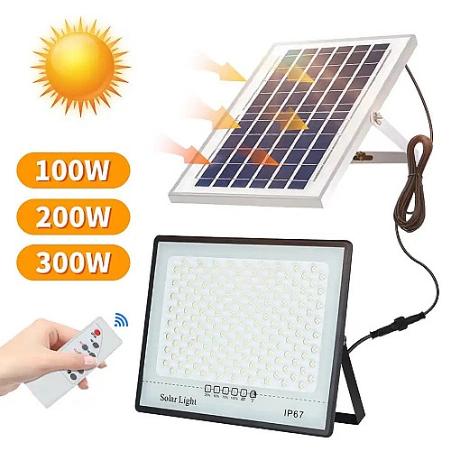Projecteur Solaire LED Étanche Détecteur Lumière Avec Télécommande - 300w