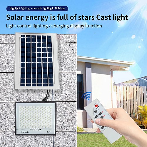 Projecteur Solaire LED Étanche Détecteur Lumière Avec Télécommande - 500w
