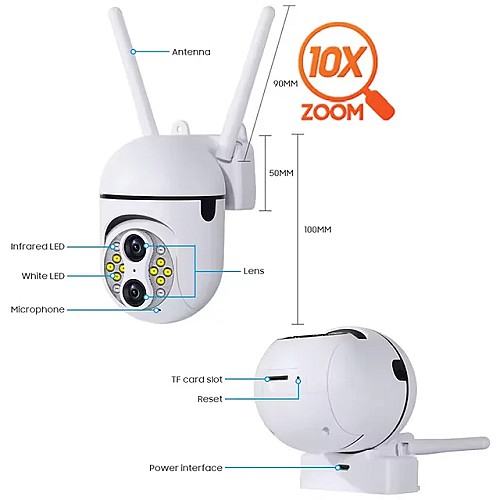 Caméra double Lens intérieur 3MP-zom X10