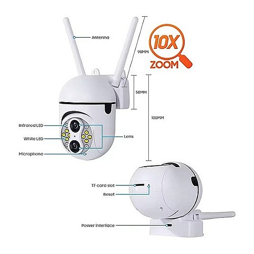 Caméra double Lens intérieur 3MP-zom X10