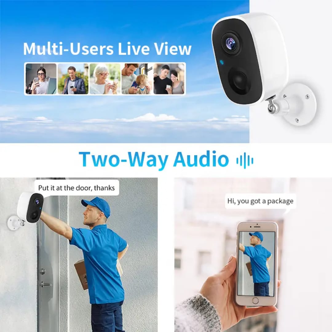 Caméra de Surveillance Externe IP 4MP AVEC Batterie rechargeable:5200mAh